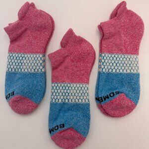 Bombas Women's Ankle Socks (Rose/Aqua, Large) 3-Pack